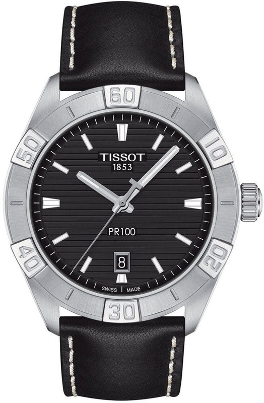  Shop Authentic Tissot PR 100 Sport Quartz Black Dial Black Leather Strap Watch For Men - T101.610.16.051.00 - Luxxuri