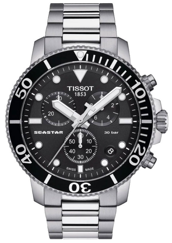  Shop Authentic Tissot Seastar 1000 Chronograph Black Dial Silver Steel Strap Watch For Men - T120.417.11.051.00 - Luxxuri
