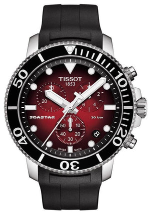  Shop Authentic Tissot Seastar 1000 Chronograph Red Dial Black Rubber Strap Watch For Men - T120.417.17.421.00 - Luxxuri