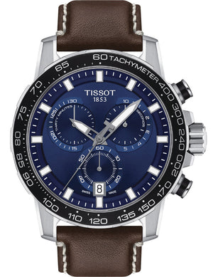  Shop Authentic Tissot Supersport Chrono Blue Dial Brown Leather Strap Watch For Men - T125.617.16.041.00 - Luxxuri