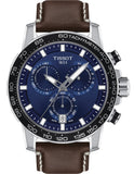  Shop Authentic Tissot Supersport Chrono Blue Dial Brown Leather Strap Watch For Men - T125.617.16.041.00 - Luxxuri