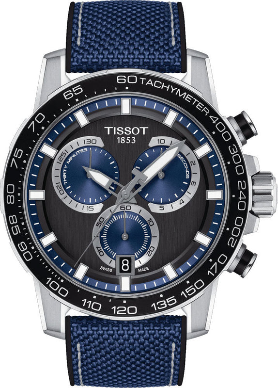  Shop Authentic Tissot Supersport Chrono Black Dial Blue Nylon Strap Watch for Men - T125.617.17.051.03 - Luxxuri