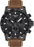  Shop Authentic Tissot Supersport Chrono Black Dial Brown Leather Strap Watch for Men - T125.617.36.051.01 - Luxxuri