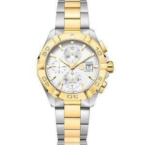  Shop Authentic Tag Heuer Aquaracer Caliber 16 Automatic White Dial Two Tone Steel Strap Watch for Men - CAY2121.BB0923 - Luxxuri