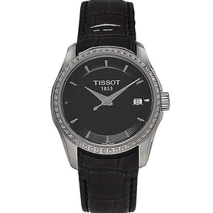  Shop Authentic Tissot T Trend Couturier Diamonds Black Dial Black Leather Strap Watch for Women - T035.210.66.051.00 - Luxxuri