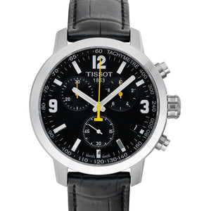  Shop Authentic Tissot PRC 200 Chronograph Black Dial Black Leather Strap Watch For Men - T055.417.16.057.00 - Luxxuri
