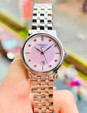 Shop Authentic Tissot T Classic Carson Premium Pink Dial Silver Steel Strap Watch for Women - T122.210.11.159.00 - Luxxuri