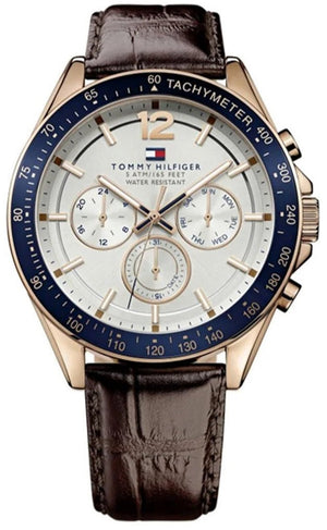  Shop Authentic Tommy Hilfiger Luke Quartz White Dial Brown Leather Strap Watch for Men - 1791118 - Luxxuri