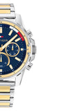  Shop Authentic Tommy Hilfiger Mason Chronograph Blue Dial Two Tone Steel Strap Watch For Men - 1791937 - Luxxuri