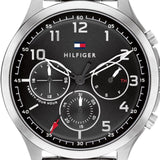  Shop Authentic Tommy Hilfiger Asher Chronograph Black Dial Silver Steel Strap Watch For Men - 1791852 - Luxxuri