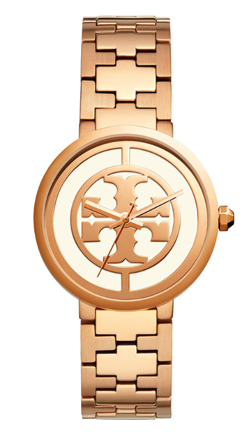 Tory Burch Reva Rose Gold Dial Rose Gold Steel Strap Watch for Women - TBW4028