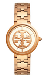 Tory Burch Reva Rose Gold Dial Rose Gold Steel Strap Watch for Women - TBW4028