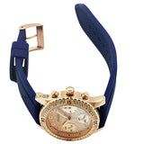  Shop Authentic Guess Confetti Diamonds Gold Dial Blue Rubber Strap Watch For Women - W1098L6 - Luxxuri