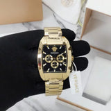  Shop Authentic Versace Dominus Chronograph Black Dial Gold Steel Strap Watch For Men - VE6H00523 - Luxxuri