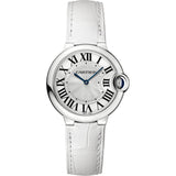  Shop Authentic Cartier Ballon Bleu De Cartier Silver Dial White Leather Strap Watch for Women - W6920086 - Luxxuri
