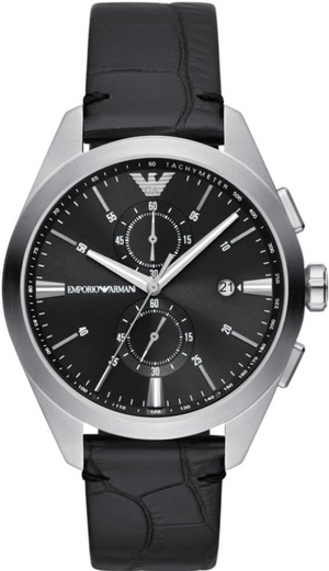  Shop Authentic Emporio Armani Claudio Chronograph Black Dial Black Leather Strap Watch For Men - AR11542 - Luxxuri