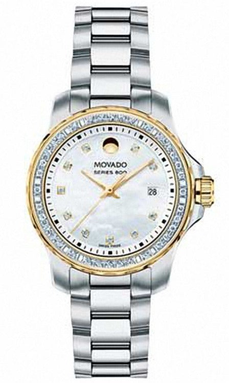  Shop Authentic Movado Series 800 29mm Diamonds Mother of Pearl Dial Silver Steel Strap Watch For Women - 2600121 - Luxxuri