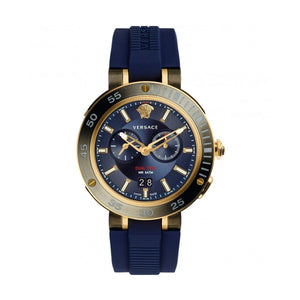  Shop Authentic Versace V Extreme Chronograph Blue & Gold Tone Dial Blue Rubber Strap Watch for Men - VCN010017 - Luxxuri