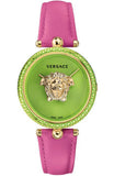  Shop Authentic Versace Palazzo Empire Green Dial Pink Leather Strap Watch for Women - VCO150017 - Luxxuri
