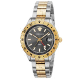  Shop Authentic Versace Hellenyium GMT Black Dial Two Tone Steel Strap Watch for Men - V11040015 - Luxxuri