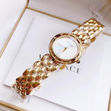  Shop Authentic Versace V-Flare Quartz Silver Dial Gold Steel Strap Watch for Women - VEBN00818 - Luxxuri