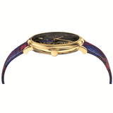  Shop Authentic Versace V-Circle The Clans Edition Black Dial Red & Blue Leather Strap Watch for Women - VEBQ00218 - Luxxuri