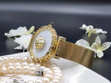  Shop Authentic Versace Palazzo Empire Greca White Dial Gold Mesh Bracelet Watch for Women - VEDV00619 - Luxxuri