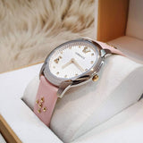  Shop Authentic Versace Audrey Quartz White Dial Pink Leather Strap Watch for Women - VELR00119 - Luxxuri