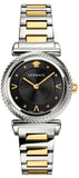 Shop Authentic Versace V-Motif Black Dial Two Tone Steel Strap Watch for Women - VERE00518 - Luxxuri