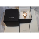  Shop Authentic Gucci G Timeless Quartz Gold Dial Gold Steel Strap Watch For Women - YA126482 - Luxxuri