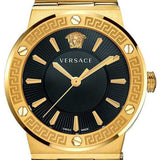  Shop Authentic Versace Greca Black Dial Black Leather Strap Watch for Women - VEVH00320 - Luxxuri