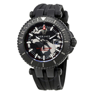  Shop Authentic Versace V-Race Diver Black Dial Black Rubber Strap Watch for Men - VAB050016 - Luxxuri