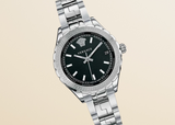  Shop Authentic Versace Hellenyium Black Dial Silver Steel Strap Watch for Women - V12020015 - Luxxuri