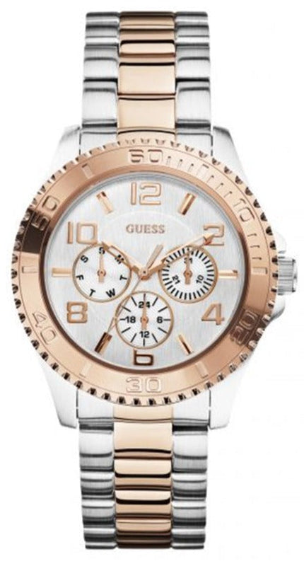  Shop Authentic Guess BFF Multifunction Silver Dial Two Tone Steel Strap Watch for Women - W0231L5 - Luxxuri