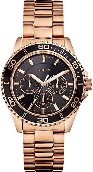  Shop Authentic Guess BFF Multifunction Black Dial Rose Gold Steel Strap Watch for Women - W0231L7 - Luxxuri