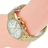  Shop Authentic Guess Mini Sunrise Diamonds Silver Dial Gold Steel Strap Watch for Women - W0623L3 - Luxxuri