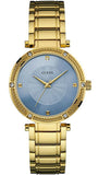  Shop Authentic Guess Park Avenue Blue Dial Gold Steel Strap Watch For Women - W0695L2 - Luxxuri