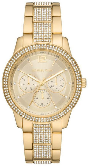  Shop Authentic Michael Kors Tibby Multifunction Gold Dial Gold Steel Strap Watch For Women - MK7292 - Luxxuri
