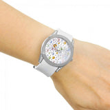  Shop Authentic Guess Wanderlust Crystals Silver Dial White Rubber Strap Watch for Women - W1059L1 - Luxxuri