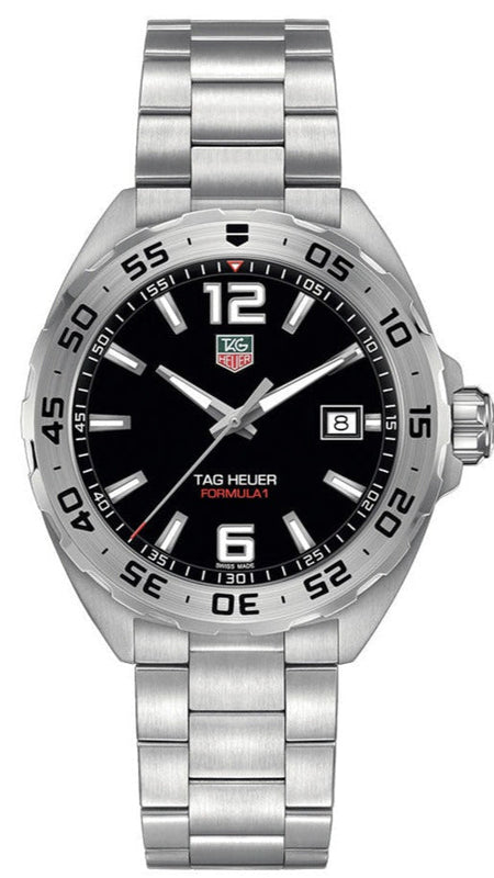  Shop Authentic Tag Heuer Formula 1 Stainless Steel 41mm Black Dial Silver Steel Strap Watch for Men - WAZ1112.BA0875 - Luxxuri
