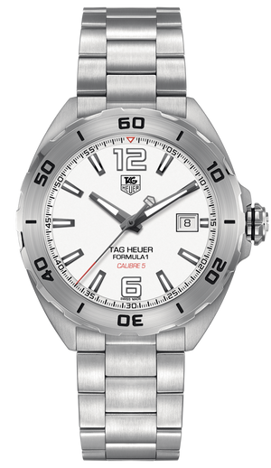 Shop Authentic Tag Heuer Formula 1 Calibre 5 Automatic White Dial Silver Steel Strap Watch for Men - WAZ2114.BA0875 - Luxxuri
