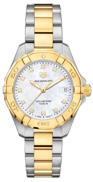  Shop Authentic Tag Heuer Aquaracer White Mother of Pearl Dial Watch for Women - WBD1322.BB0320 - Luxxuri