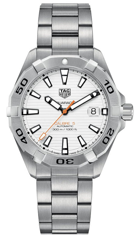  Shop Authentic Tag Heuer Aquaracer Automatic White Dial Silver Steel Strap Watch for Men - WBD2111.BA0928 - Luxxuri