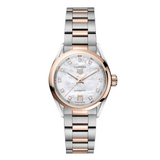  Shop Authentic Tag Heuer Carrera Date Automatic Mother of Pearl Dial Two Tone Steel Strap Watch for Women - WBN2450.BD0569 - Luxxuri