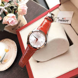  Shop Authentic Tissot Couturier Lady Silver Dial Red Leather Strap Watch for Women - T035.210.16.031.01 - Luxxuri