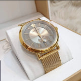  Shop Authentic Versace V Circle Quartz Gold Dial Gold Mesh Bracelet Watch For Men - VBQ070017 - Luxxuri