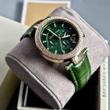  Shop Authentic Michael Kors Parker Chronograph Green Dial Green Leather Strap Watch For Women - MK6985 - Luxxuri