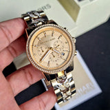  Shop Authentic Michael Kors Ritz Chronograph Gold Dial Gold Steel Strap Watch For Women - MK6937 - Luxxuri