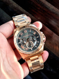  Shop Authentic Michael Kors Brecken Chronograph Analog Black Dial Rose Gold Steel Strap Watch For Women - MK8563 - Luxxuri