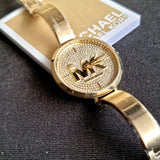  Shop Authentic Michael Kors Parker Crystals Gold Dial Gold Steel Strap Watch For Women - MK4469 - Luxxuri
